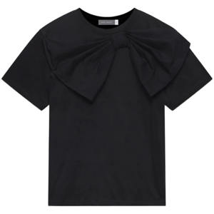 Mint Velvet Black Woven Bow T Shirt